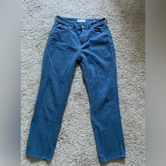 Straight leg blue corduroy pants (mom fit) - Picture 5 of 5